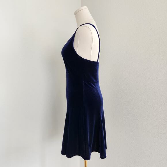 Victoria’s Secret Blue Velvet Empire Waist Skater Dress Flare Skirt XS - Picture 4 of 9